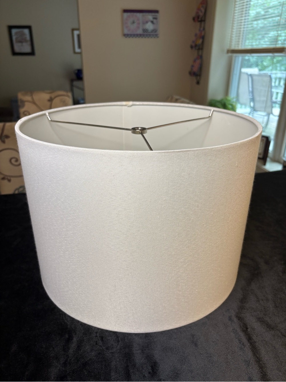 Classic Drum Lampshade Crisp White Textured